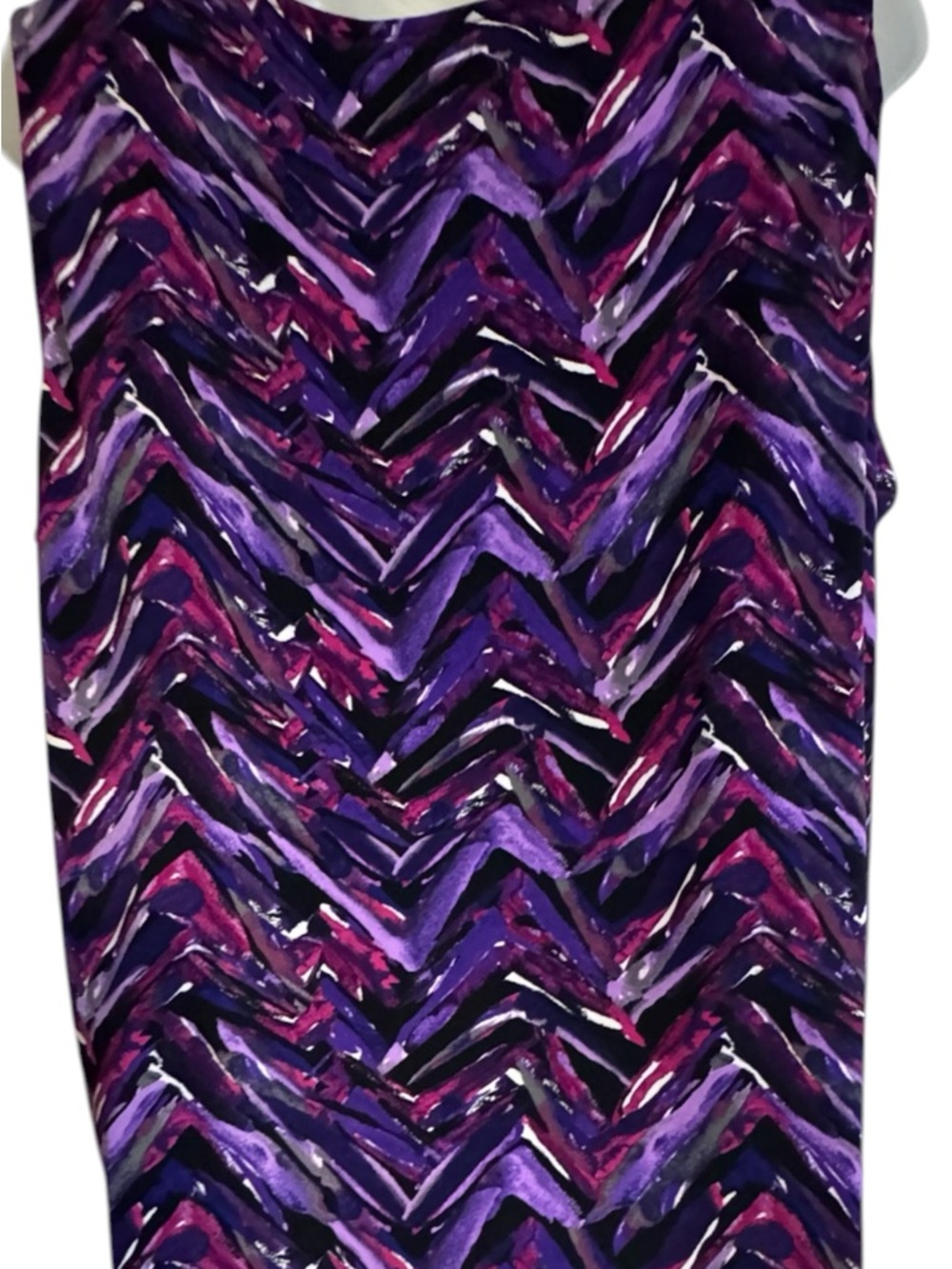 Kasper Purple Multi-Print Sleeveless Shell/Top LAYERING   XLARGE   #12 - Picture 4 of 6
